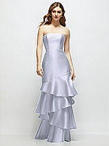 Front View Thumbnail - Silver Dove Strapless Bodycon Maxi Dress with Tiered Ruffle Skirt