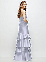 Rear View Thumbnail - Silver Dove Strapless Bodycon Maxi Dress with Tiered Ruffle Skirt