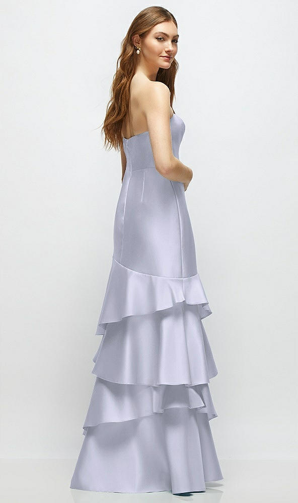 Back View - Silver Dove Strapless Bodycon Maxi Dress with Tiered Ruffle Skirt