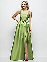 Side View Thumbnail - Mojito Scoop-Neck Tank Bodice Maxi Dress with Full Skirt