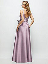 Rear View Thumbnail - Suede Rose Scoop-Neck Tank Bodice Maxi Dress with Full Skirt