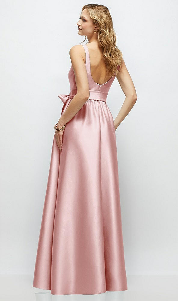 Back View - Ballet Pink Scoop-Neck Tank Bodice Maxi Dress with Full Skirt