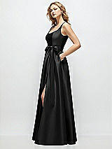 Front View Thumbnail - Black Scoop-Neck Tank Bodice Maxi Dress with Full Skirt