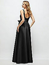 Rear View Thumbnail - Black Scoop-Neck Tank Bodice Maxi Dress with Full Skirt