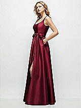 Front View Thumbnail - Burgundy Scoop-Neck Tank Bodice Maxi Dress with Full Skirt