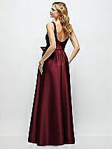 Rear View Thumbnail - Cabernet Scoop-Neck Tank Bodice Maxi Dress with Full Skirt