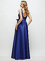 Rear View Thumbnail - Cobalt Blue Scoop-Neck Tank Bodice Maxi Dress with Full Skirt