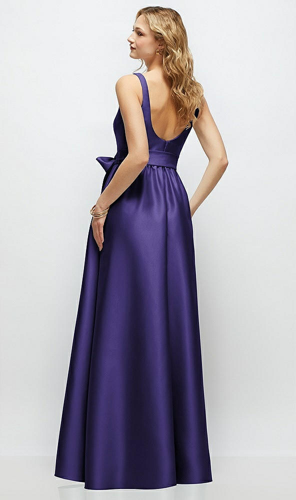 Back View - Grape Scoop-Neck Tank Bodice Maxi Dress with Full Skirt