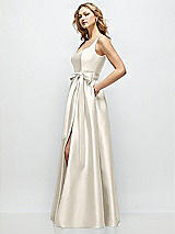 Front View Thumbnail - Ivory Scoop-Neck Tank Bodice Maxi Dress with Full Skirt