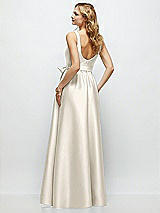 Rear View Thumbnail - Ivory Scoop-Neck Tank Bodice Maxi Dress with Full Skirt