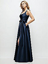 Front View Thumbnail - Midnight Navy Scoop-Neck Tank Bodice Maxi Dress with Full Skirt