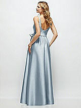 Rear View Thumbnail - Mist Scoop-Neck Tank Bodice Maxi Dress with Full Skirt