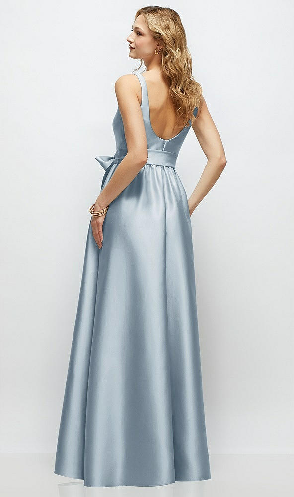 Back View - Mist Scoop-Neck Tank Bodice Maxi Dress with Full Skirt