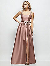 Side View Thumbnail - Neu Nude Scoop-Neck Tank Bodice Maxi Dress with Full Skirt