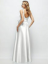 Rear View Thumbnail - White Scoop-Neck Tank Bodice Maxi Dress with Full Skirt