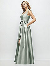 Front View Thumbnail - Willow Green Scoop-Neck Tank Bodice Maxi Dress with Full Skirt