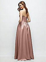 Rear View Thumbnail - Neu Nude Strapless Satin Drop Waist Gown with Full Skirt