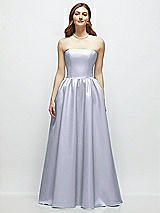 Front View Thumbnail - Silver Dove Strapless Satin Drop Waist Gown with Full Skirt