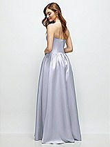 Rear View Thumbnail - Silver Dove Strapless Satin Drop Waist Gown with Full Skirt