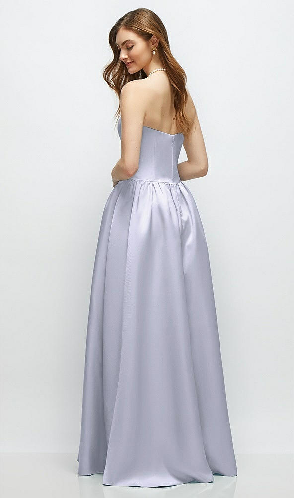 Back View - Silver Dove Strapless Satin Drop Waist Gown with Full Skirt