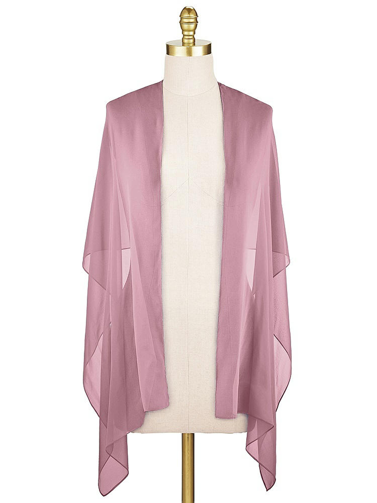 Front View - Dusty Pink Lux Chiffon Stole