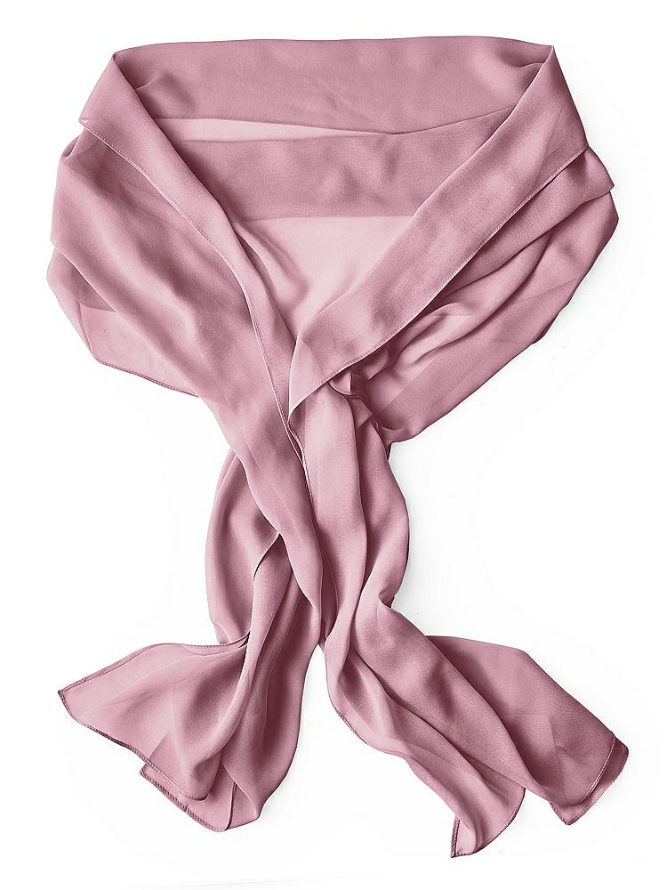 Back View - Dusty Pink Lux Chiffon Stole