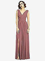 Alt View 3 Thumbnail - Rosewood Sleeveless Draped Chiffon Maxi Dress with Front Slit