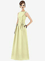 Front View Thumbnail - Butter Yellow Alfred Sung Open Back Satin Twill Gown D661