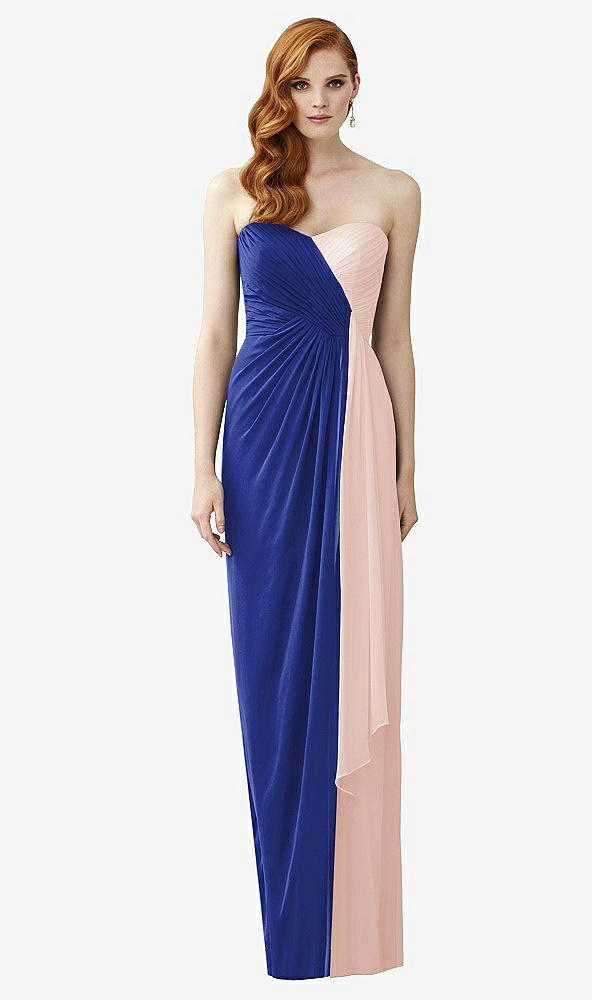 Front View - Cobalt Blue & Blush Dessy Collection Style 2956