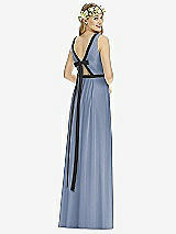 Rear View Thumbnail - Larkspur Blue & Black Social Bridesmaids Style 8173