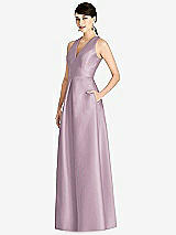 Front View Thumbnail - Suede Rose Sleeveless Open-Back Pleated Skirt Dress with Pockets