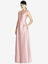 Front View Thumbnail - Ballet Pink Sleeveless Open-Back Pleated Skirt Dress with Pockets
