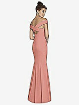 Alt View 1 Thumbnail - Desert Rose Off-the-Shoulder Criss Cross Back Trumpet Gown