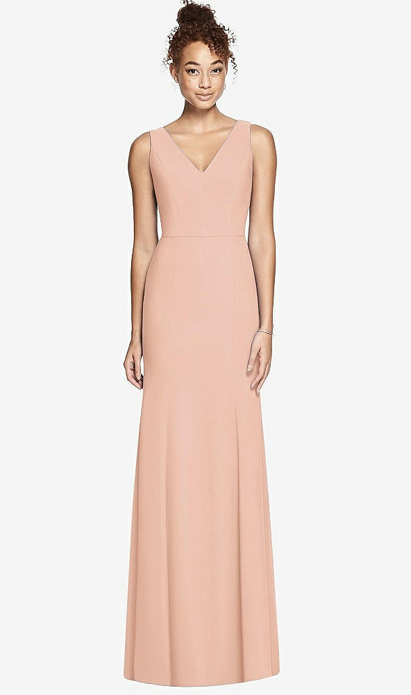 Back View - Pale Peach Bella Bridesmaids Dress BB116