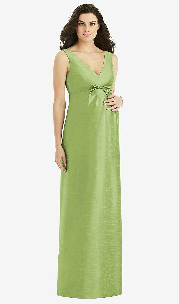 Front View - Mojito Sleeveless Satin Twill Maternity Dress