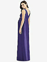 Rear View Thumbnail - Grape Sleeveless Satin Twill Maternity Dress