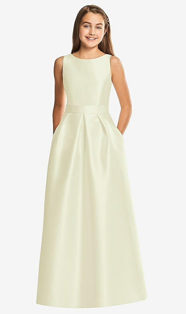 Front View - Butter Yellow Alfred Sung Junior Bridesmaid Style JR544