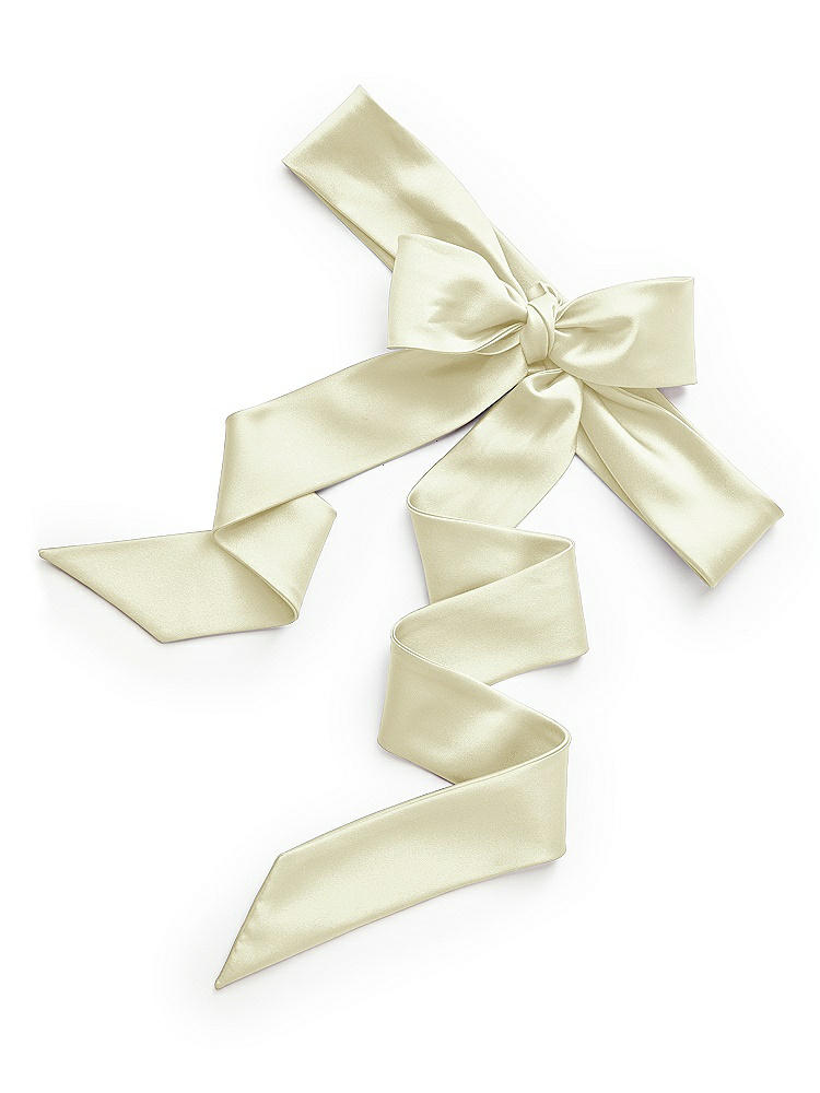 Back View - Butter Yellow Satin Twill Flower Girl Sash