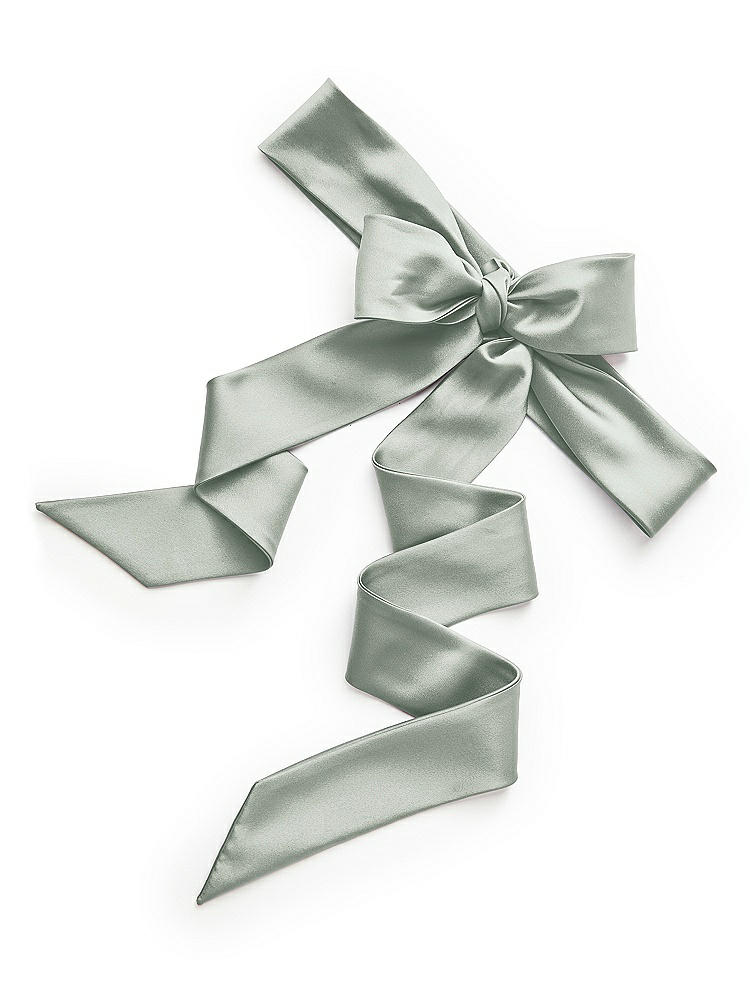 Back View - Willow Green Satin Twill Flower Girl Sash