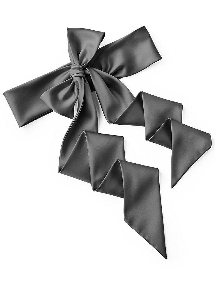 Back View - Pewter Satin Twill Wedding Sash