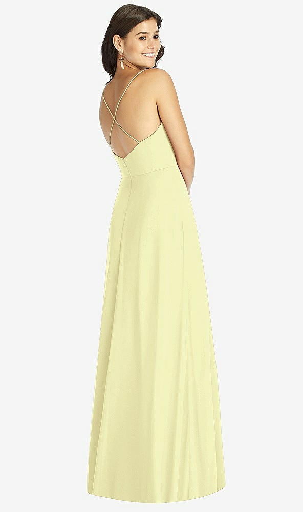 Back View - Butter Yellow Criss Cross Back A-Line Maxi Dress