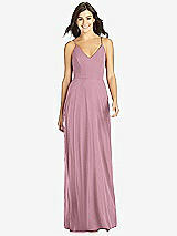 Front View Thumbnail - Dusty Pink Criss Cross Back A-Line Maxi Dress