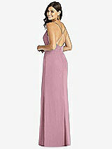 Rear View Thumbnail - Dusty Pink Criss Cross Back Mermaid Wrap Dress