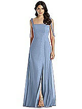 Front View Thumbnail - Cloudy Silver Dessy Shimmer Bridesmaid Dress 3042LS