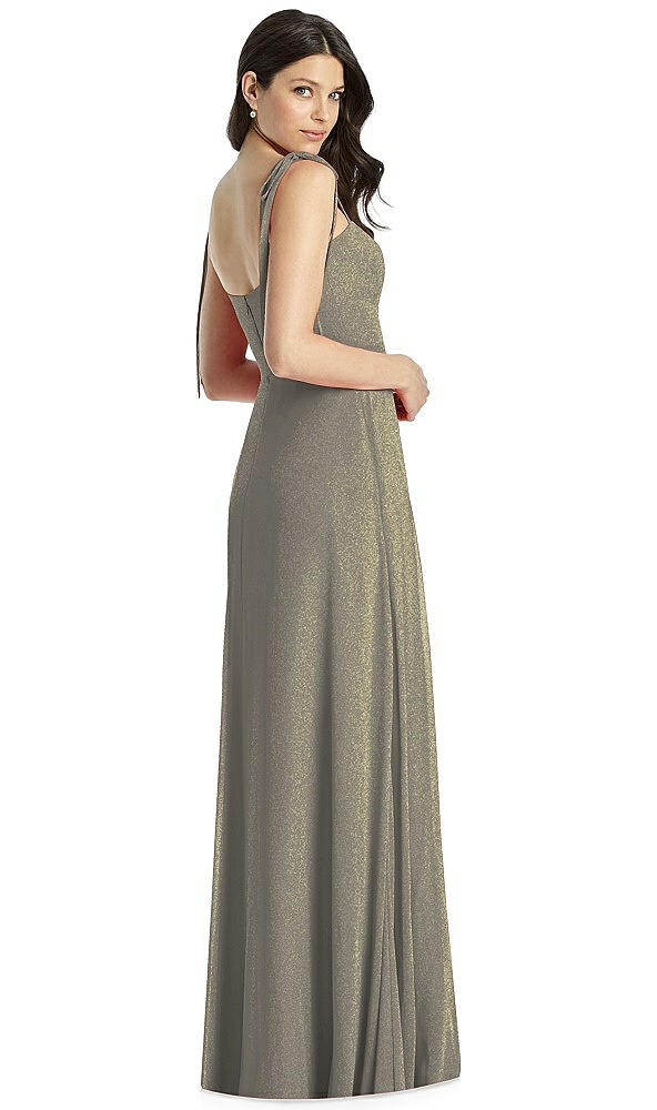 Back View - Mocha Gold Dessy Shimmer Bridesmaid Dress 3042LS