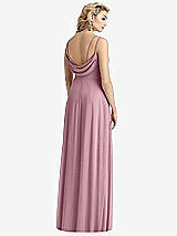 Front View Thumbnail - Dusty Pink Cowl-Back Double Strap Maxi Dress with Side Slit