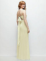 Alt View 1 Thumbnail - Butter Yellow Tie-Back Cutout Trumpet Gown with Front Slit
