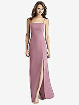 Alt View 2 Thumbnail - Dusty Pink Tie-Back Cutout Trumpet Gown with Front Slit