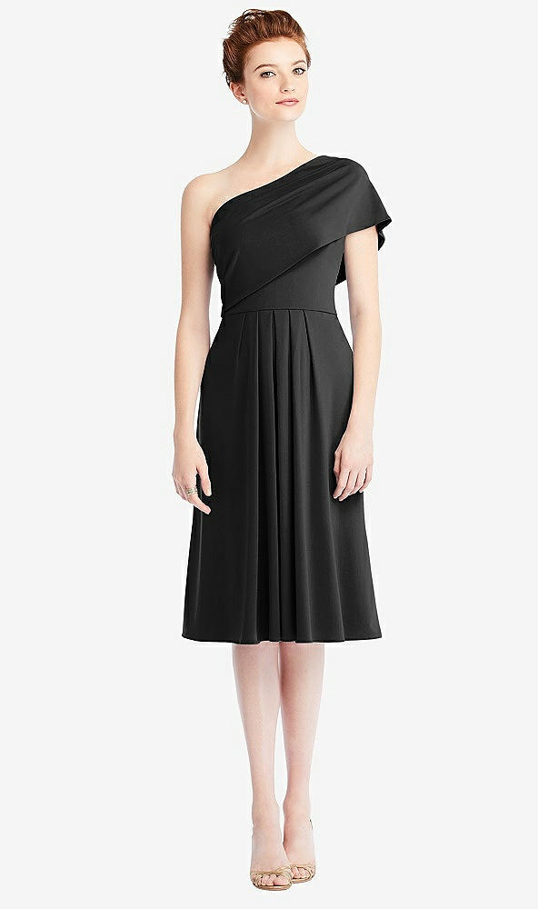 Front View - Black Loop Convertible Midi Dress