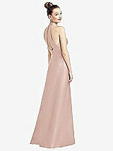 Front View Thumbnail - Toasted Sugar High-Neck Cutout Satin Dress with Pockets